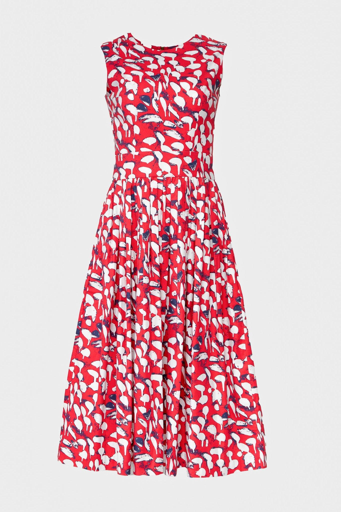 Cotton Sleeveless Red print dress Room 502
