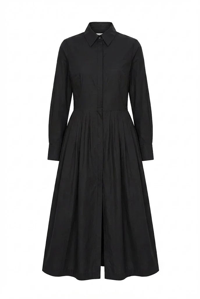 Zoe Black Cotton Shirtdress Pockets | Long Sleeve | Room 502 4/36 Zoe Black Cotton Shirtdress Pockets | Long Sleeve | Room 502 4/36