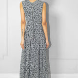 Silk luxury print dress with pockets