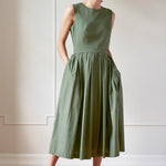 ANNA DRESS MODEL 5 - KHAKI GREEN - Room 502