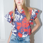 COUTURE PRINT RUFFLE BLOUSE - TINA - Room 502