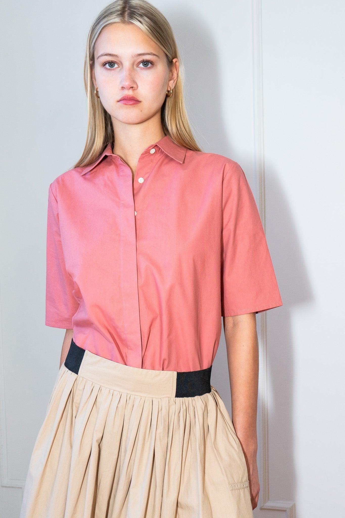 EFFORTLESS UNIFORM COTTON SHIRT - BRANDO - ROSE - Room 502