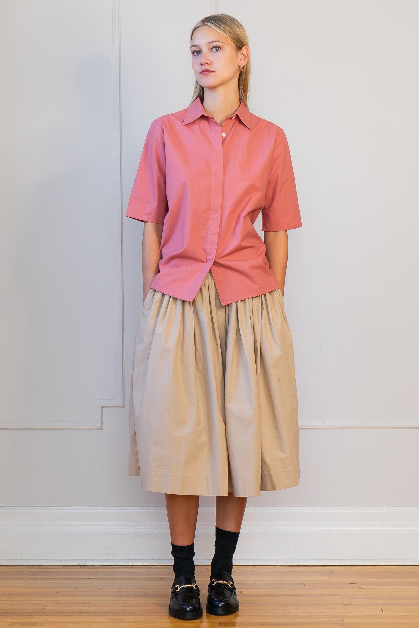 EFFORTLESS UNIFORM COTTON SHIRT - BRANDO - ROSE - Room 502