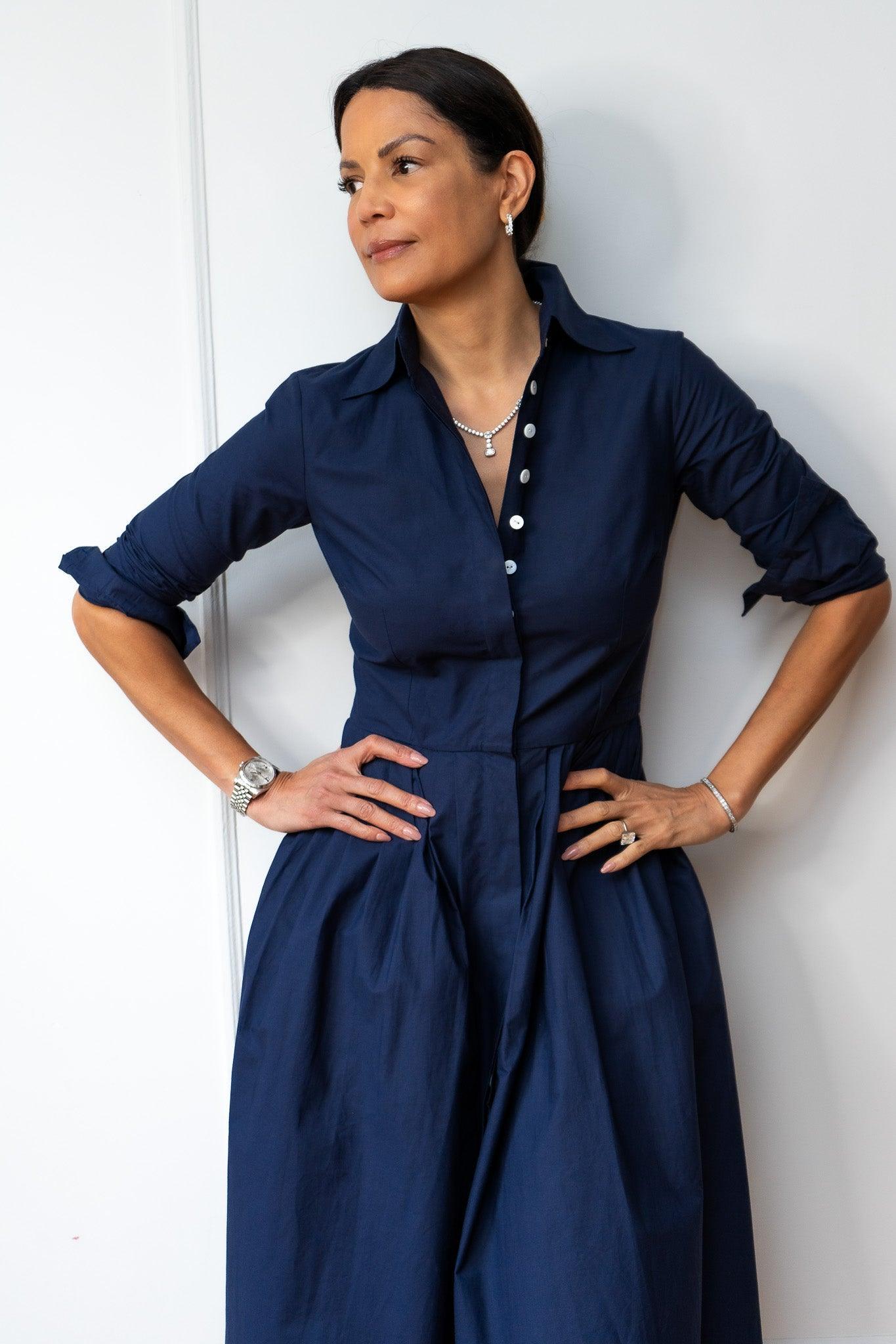 SHIRTDRESS MODEL 9 ZOE - BLUE INDIGO - Room 502
