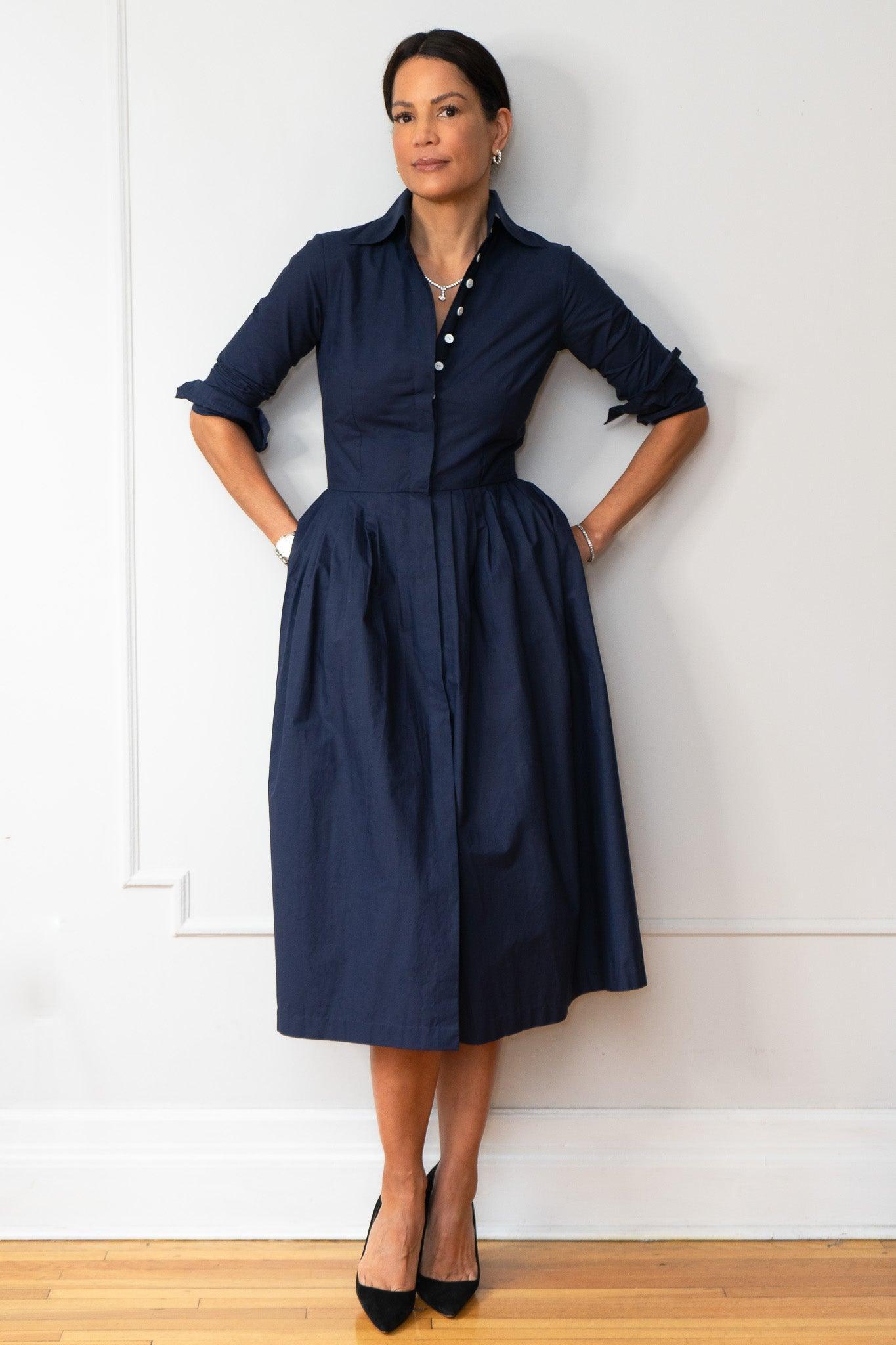 SHIRTDRESS MODEL 9 ZOE - BLUE INDIGO - Room 502