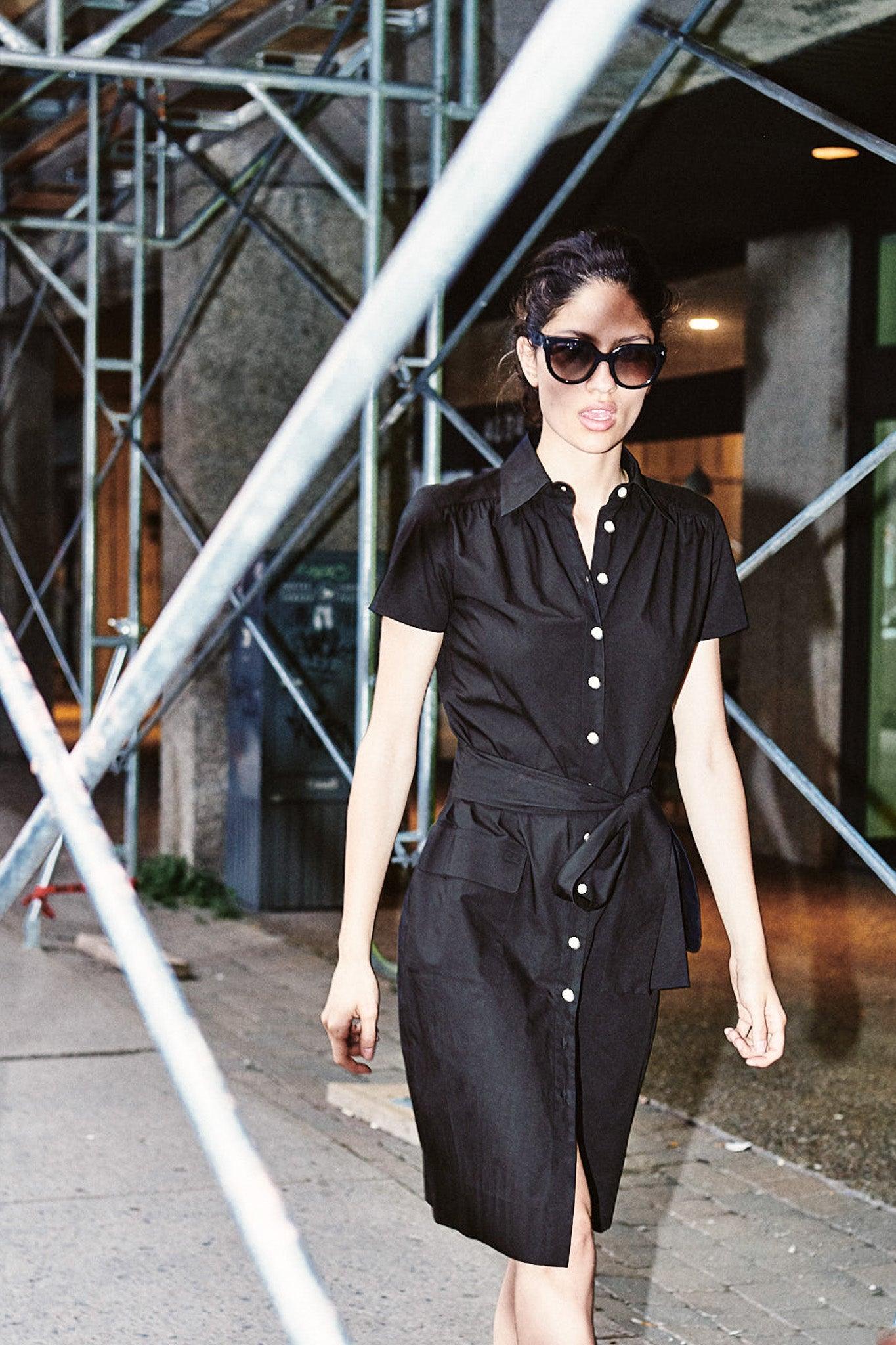 STEPHANIE SHIRTDRESS MODEL 2 - BLACK - Room 502