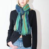 THE TRAVEL SCARF | HAND WOVEN COTTON | MODEL C | TURQUOISE - Room 502