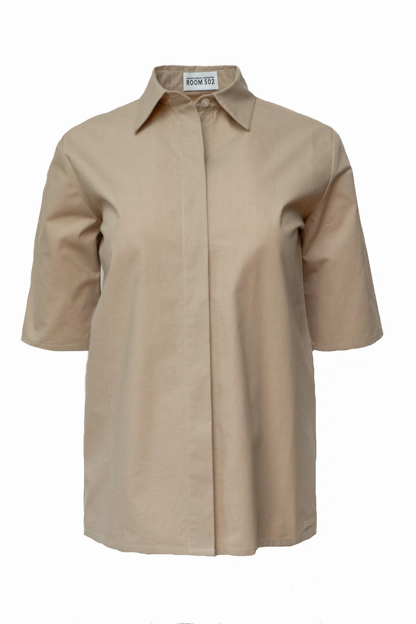 UNIFORM COTTON SHIRT - BRANDO - BEIGE - Room 502