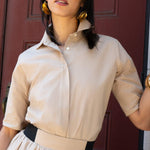 UNIFORM COTTON SHIRT - BRANDO - BEIGE - Room 502