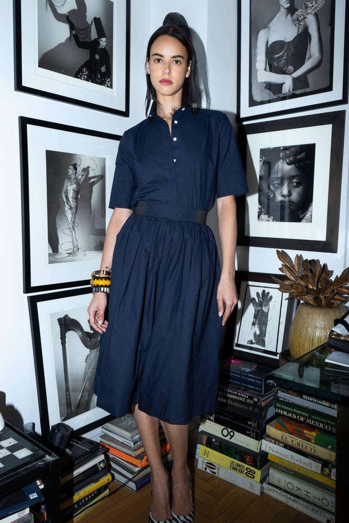 VERSATILE UNIFORM COTTON SHIRT - BRANDO - BLUE INDIGO - Room 502