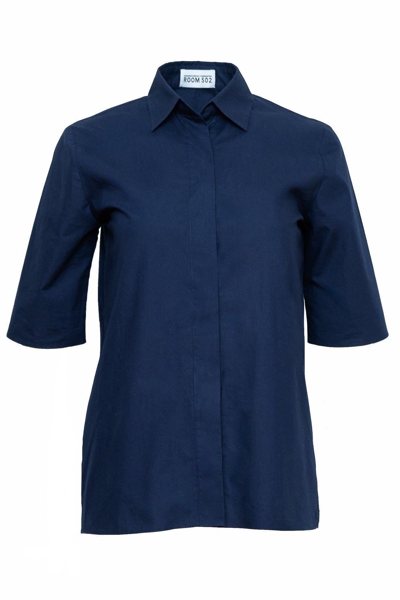 VERSATILE UNIFORM COTTON SHIRT - BRANDO - BLUE INDIGO - Room 502