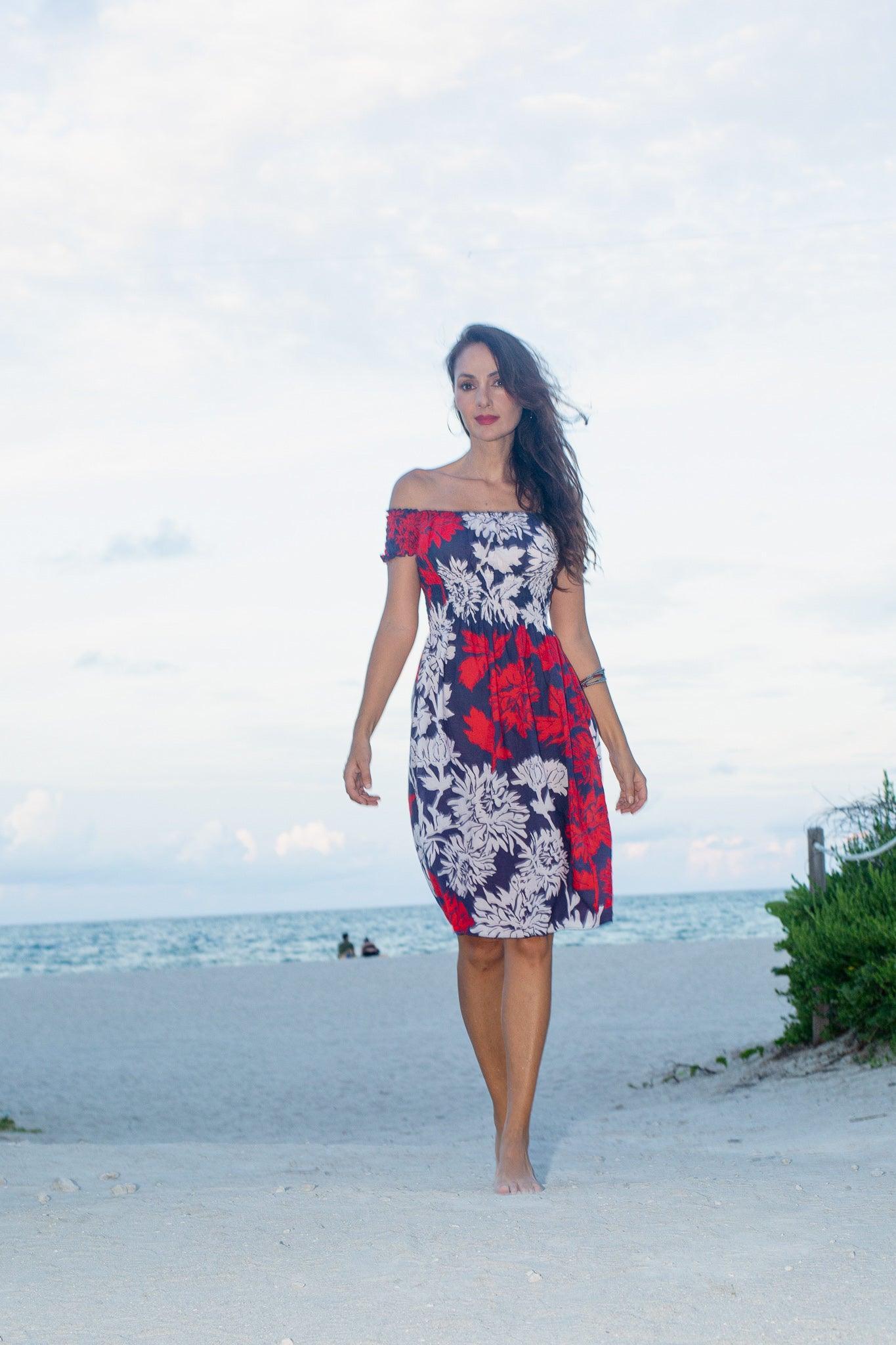 ANAIS SMOKED COTTON VOILE PRINT DRESS - Room 502
