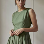 ANNA DRESS MODEL 5 - KHAKI GREEN - Room 502