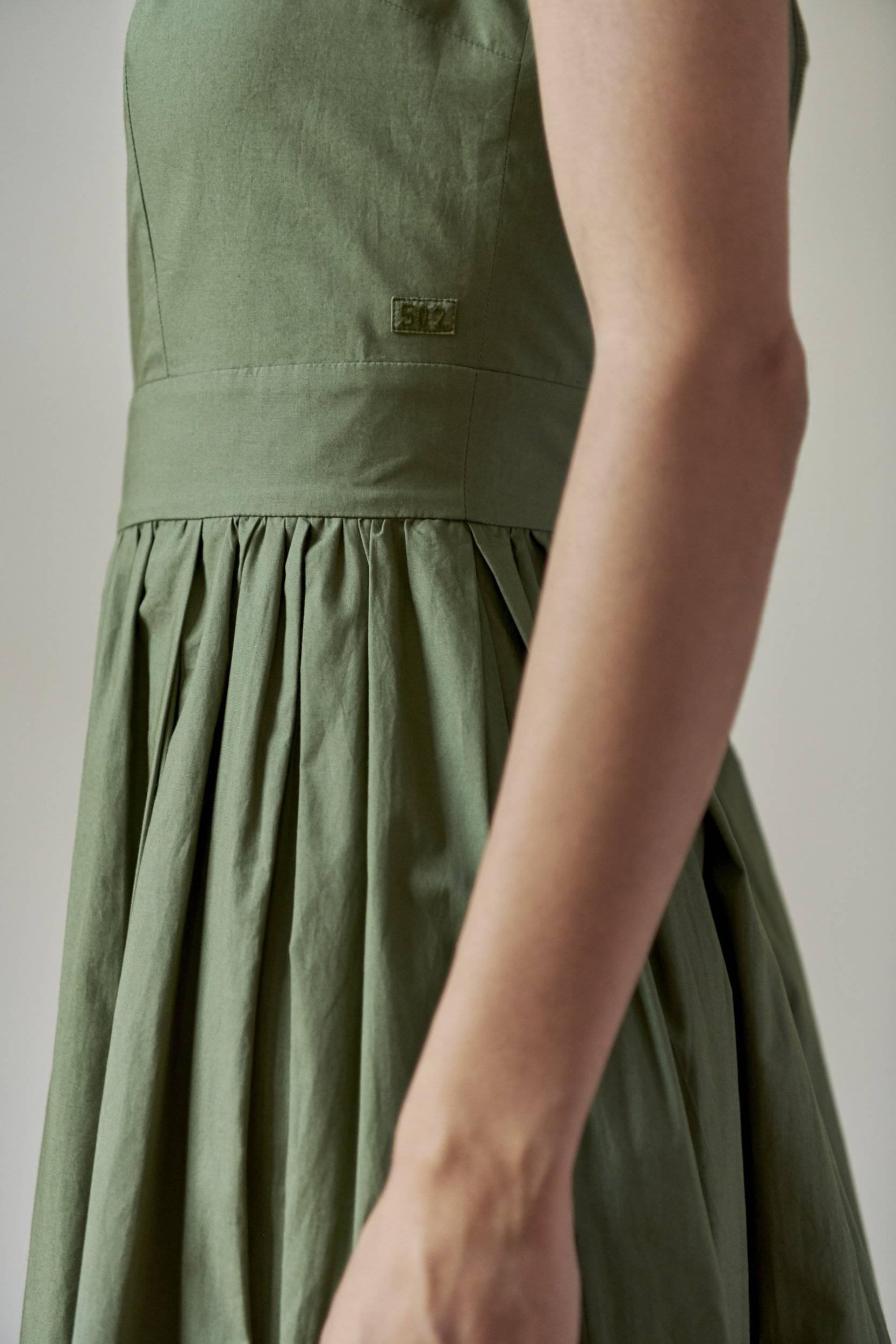 ANNA DRESS MODEL 5 - KHAKI GREEN - Room 502