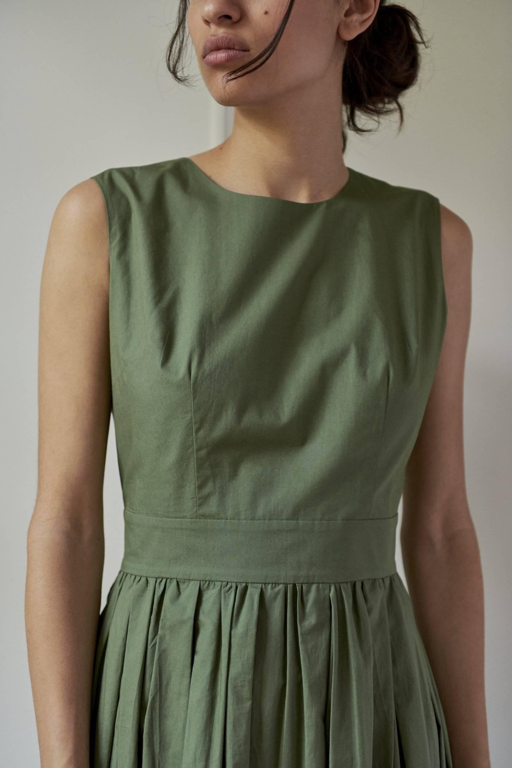 ANNA DRESS MODEL 5 - KHAKI GREEN - Room 502