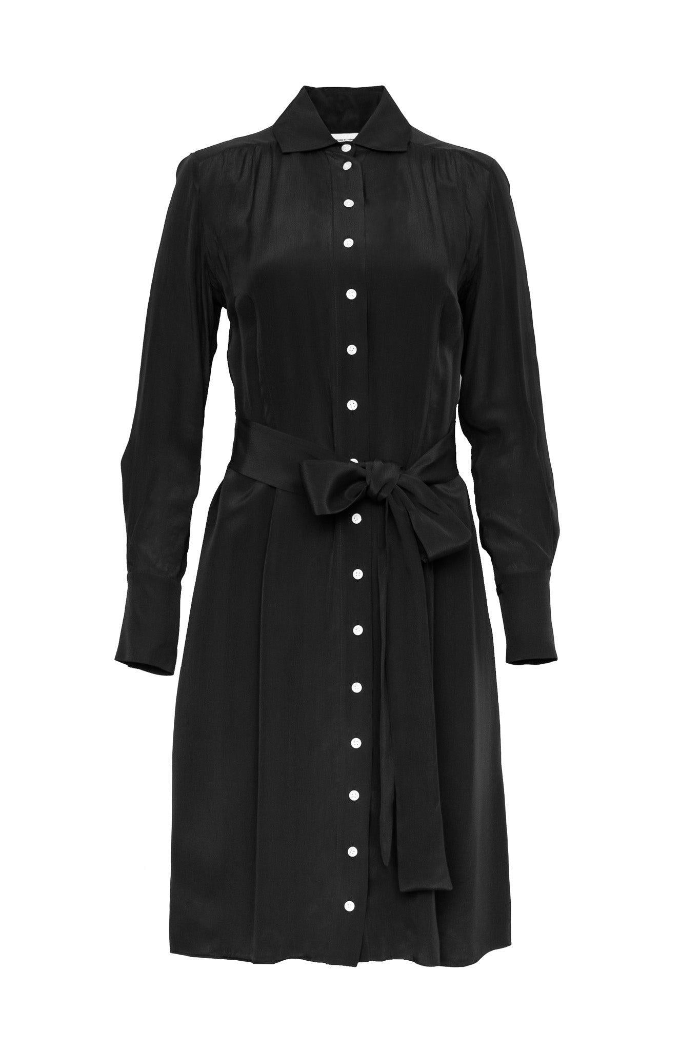 CHARLOTTE SHIRTDRESS- BLACK - Room 502