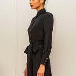 CHARLOTTE SHIRTDRESS- BLACK - Room 502