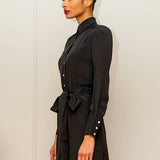CHARLOTTE SHIRTDRESS- BLACK - Room 502
