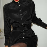 CHARLOTTE SHIRTDRESS- BLACK - Room 502