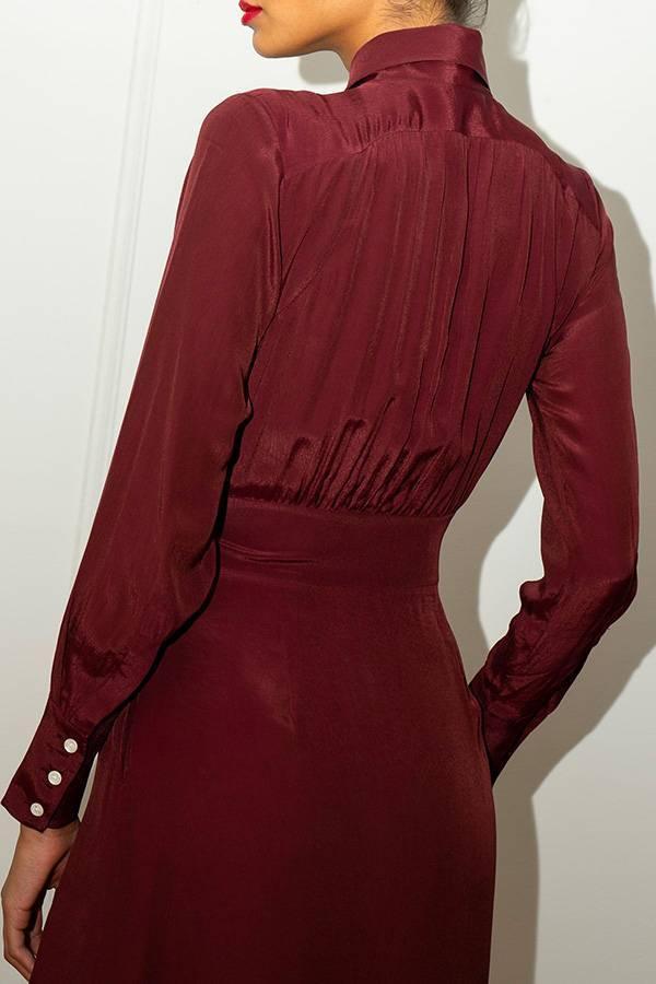 CHARLOTTE SHIRTDRESS BORDEAUX - Room 502