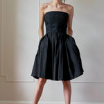 COTTON STRAPLESS DRESS MODEL 3 - RULA - BLACK - Room 502