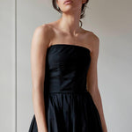 COTTON STRAPLESS DRESS MODEL 3 - RULA - BLACK - Room 502