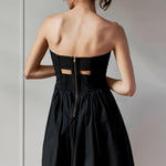 COTTON STRAPLESS DRESS MODEL 3 - RULA - BLACK - Room 502
