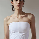 COTTON STRAPLESS DRESS MODEL 3 - RULA - WHITE - Room 502