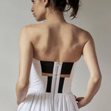 COTTON STRAPLESS DRESS MODEL 3 - RULA - WHITE - Room 502