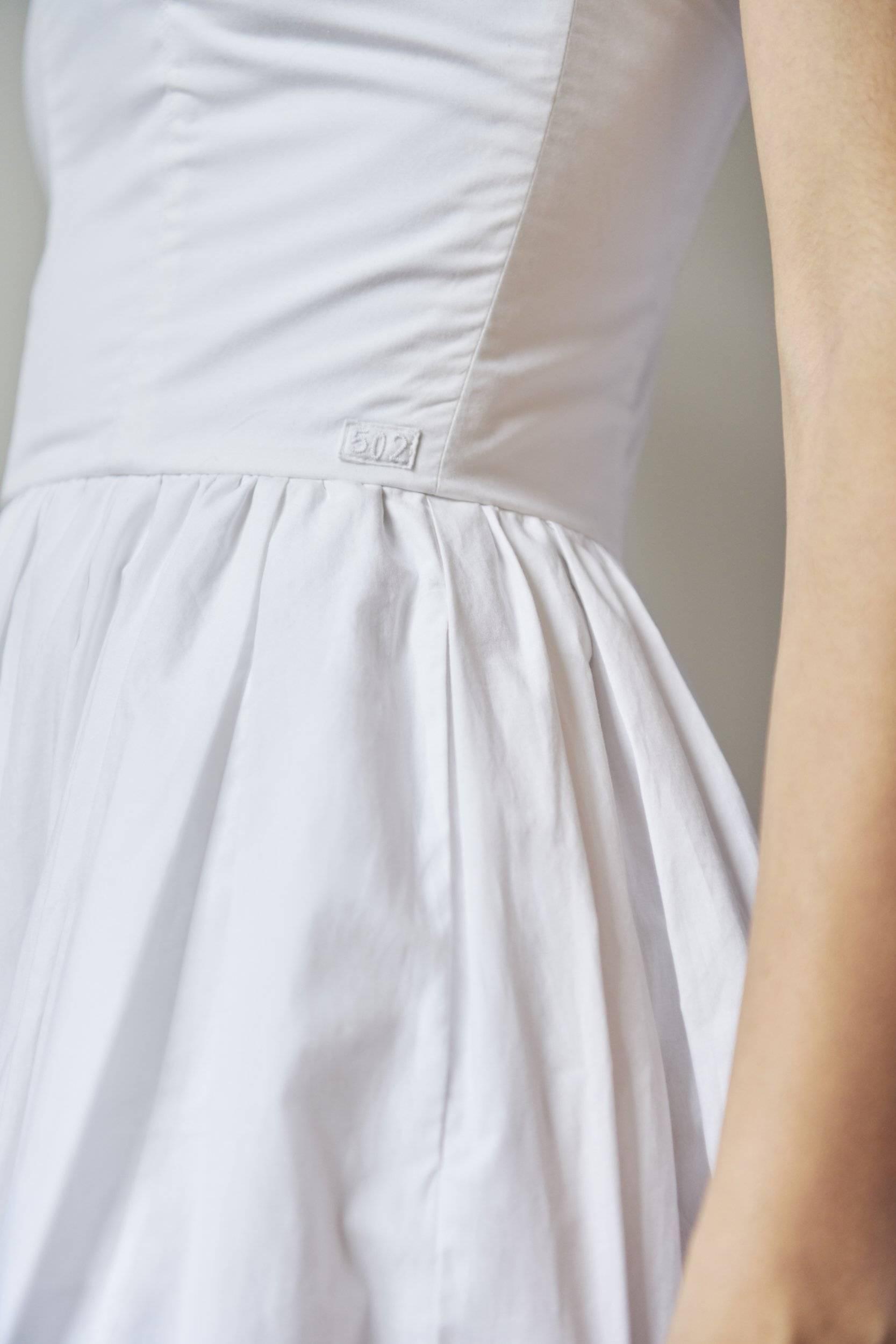 COTTON STRAPLESS DRESS MODEL 3 - RULA - WHITE - Room 502