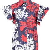 COUTURE PRINT RUFFLE BLOUSE - TINA - Room 502