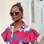 COUTURE PRINT RUFFLE BLOUSE - TINA - Room 502