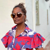COUTURE PRINT RUFFLE BLOUSE - TINA - Room 502