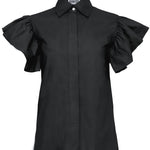 COUTURE RUFFLE BLOUSE - TINA - BLACK - Room 502