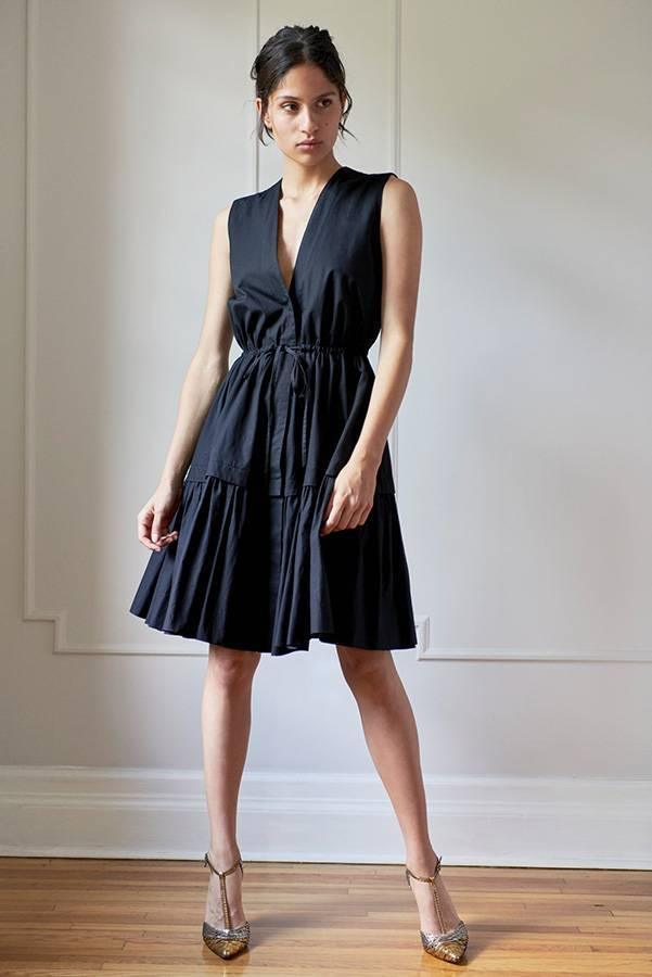 DRAWSTRING DRESS MODEL 1 VERONICA BLACK - Room 502