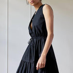 DRAWSTRING DRESS MODEL 1 VERONICA BLACK - Room 502