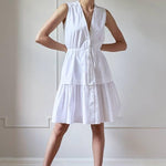 DRAWSTRING DRESS MODEL 1 VERONICA WHITE - Room 502