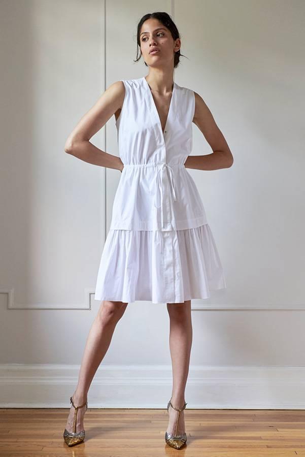 DRAWSTRING DRESS MODEL 1 VERONICA WHITE - Room 502