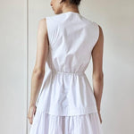 DRAWSTRING DRESS MODEL 1 VERONICA WHITE - Room 502