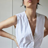 DRAWSTRING DRESS MODEL 1 VERONICA WHITE - Room 502