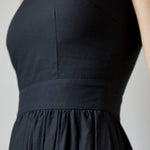 LUXURY SLEEVELESS DRESS - ANNA COTTON - BLACK - Room 502
