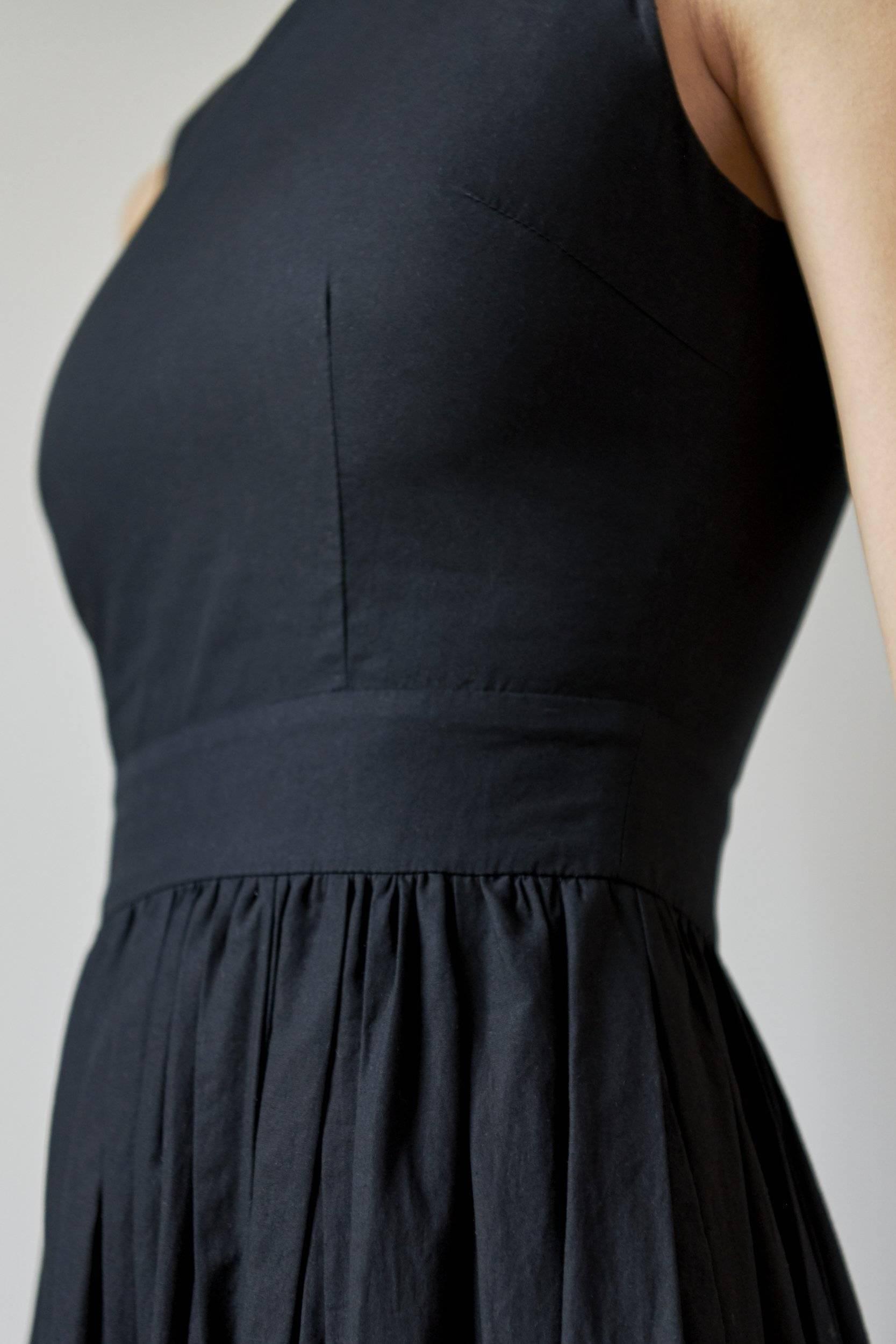 LUXURY SLEEVELESS DRESS - ANNA COTTON - BLACK - Room 502
