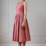 LUXURY SLEEVELESS DRESS - ANNA COTTON - ROSE - Room 502