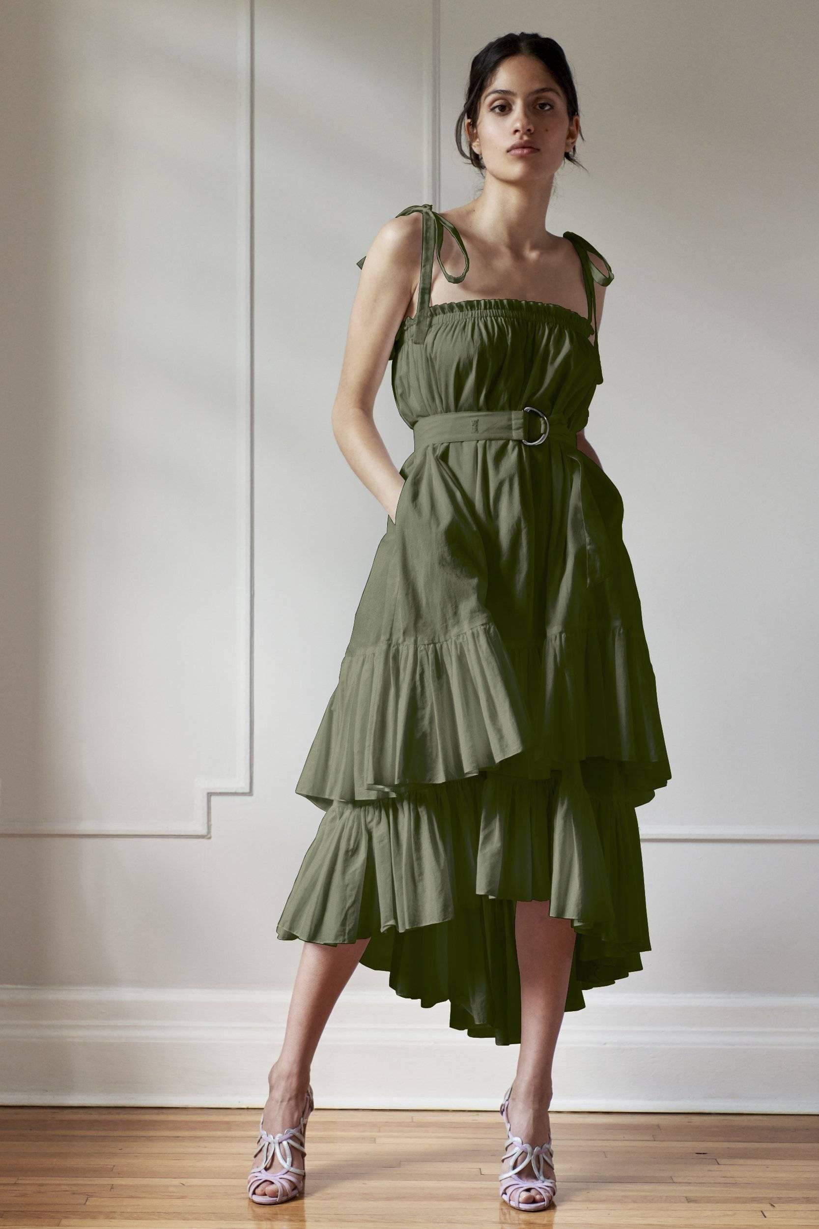 RESORT DRESS MODEL 7 CLAUDIA - KHAKI GREEN - Room 502