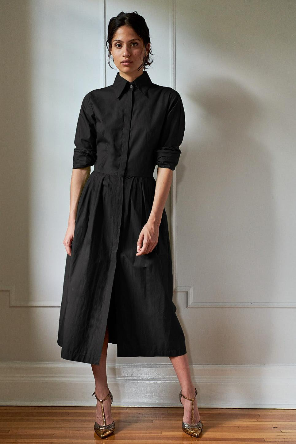 SHIRTDRESS MODEL 9 ZOE - BLACK - Room 502