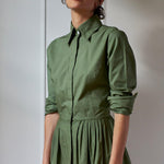 SHIRTDRESS MODEL 9 ZOE - KHAKI GREEN - Room 502