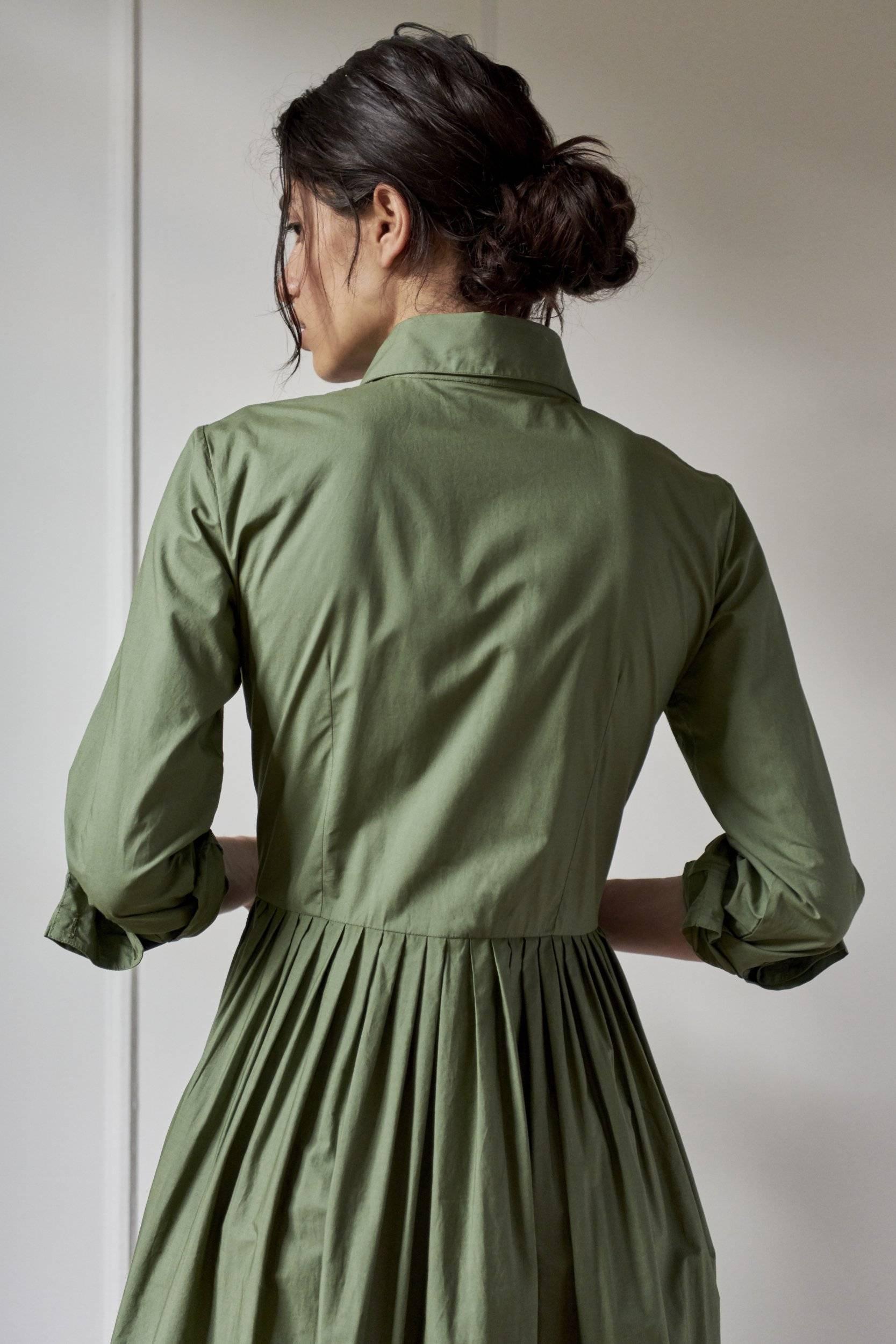 SHIRTDRESS MODEL 9 ZOE - KHAKI GREEN - Room 502