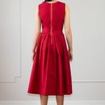 SLEEVELESS LUXURY DRESS - ANNA COTTON - RED - Room 502