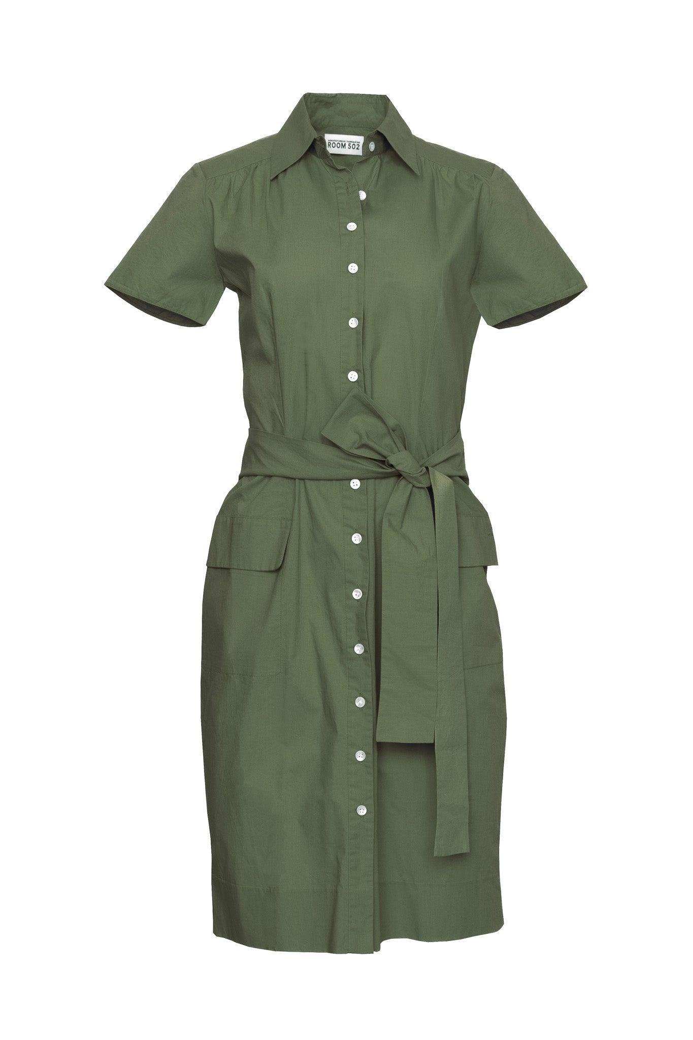 STEPHANIE PRESTIGE SHIRTDRESS MODEL 2 - KHAKI GREEN - Room 502