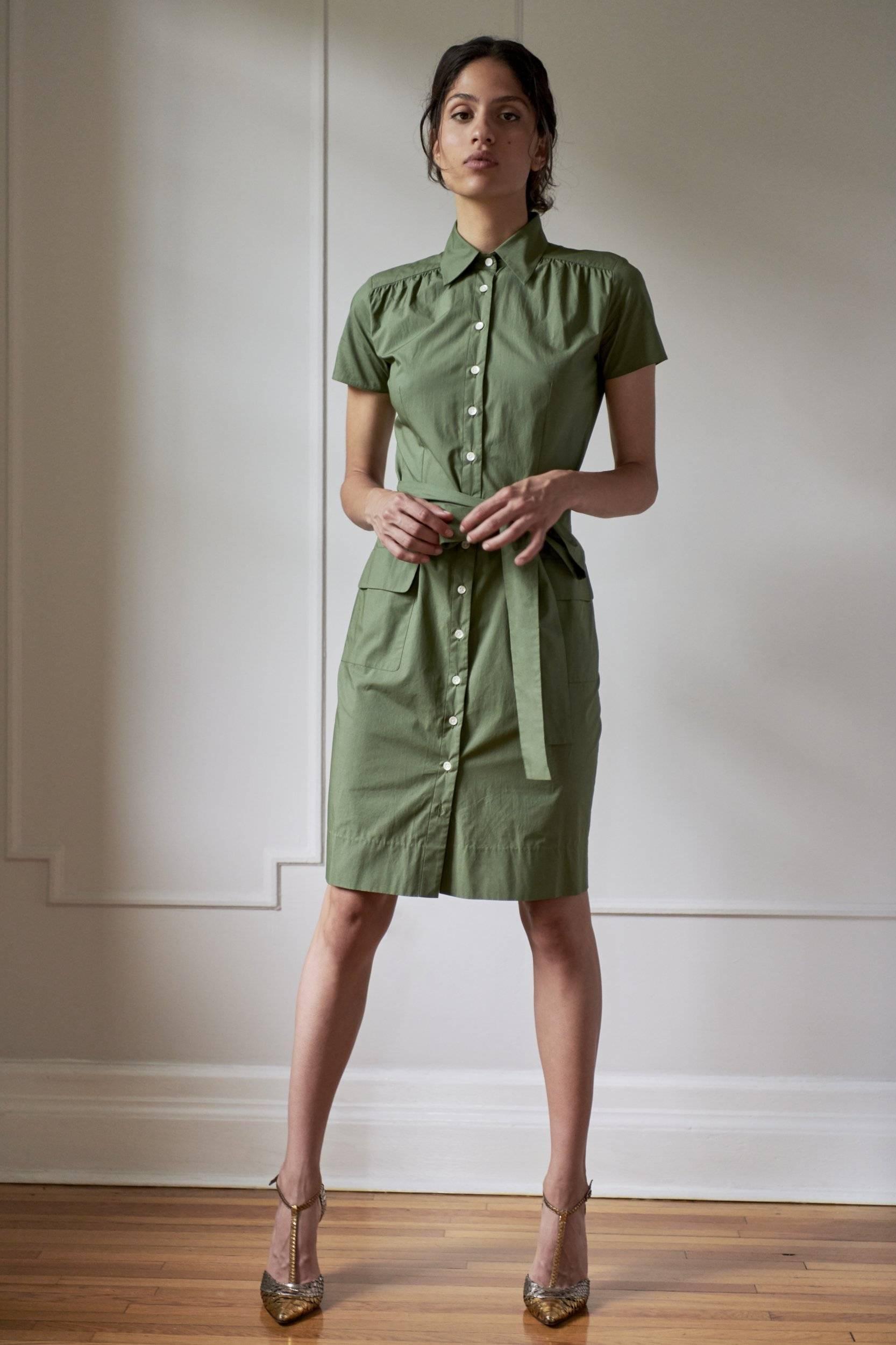STEPHANIE PRESTIGE SHIRTDRESS MODEL 2 - KHAKI GREEN - Room 502
